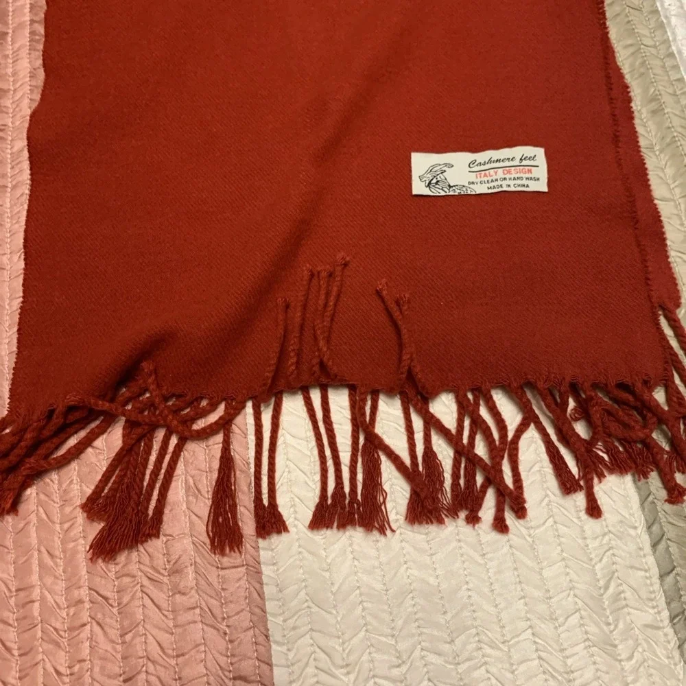 Women's Scarf Burgundy Red Solid Plain Long Warm Soft for Winter Fashion 70 x 12